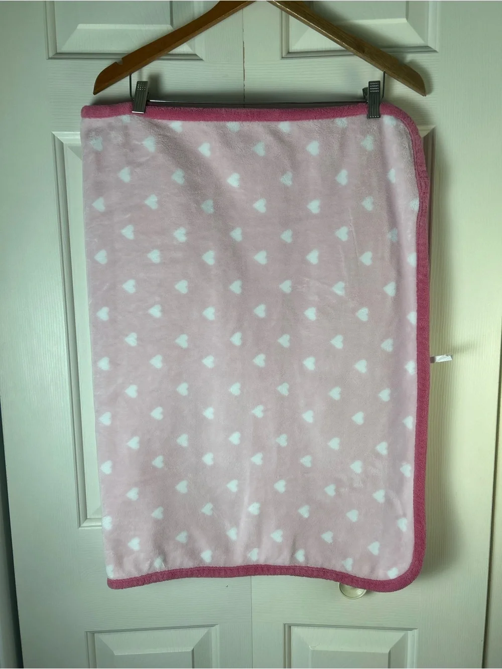 Parent's Choice Love Word Pink White Hearts Baby Blanket Yellow Blue Lovey